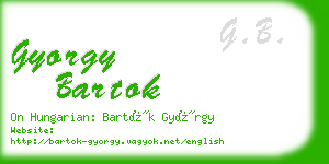 gyorgy bartok business card